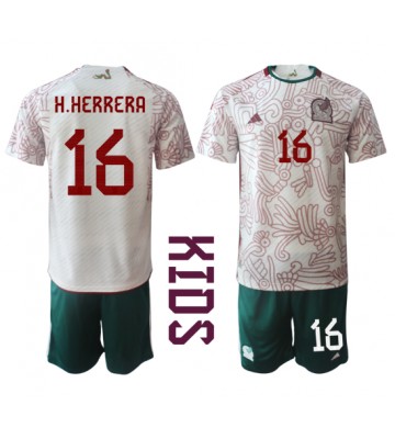 Mexico Hector Herrera #16 Bortedraktsett Barn VM 2022 Kortermet (+ Korte bukser)